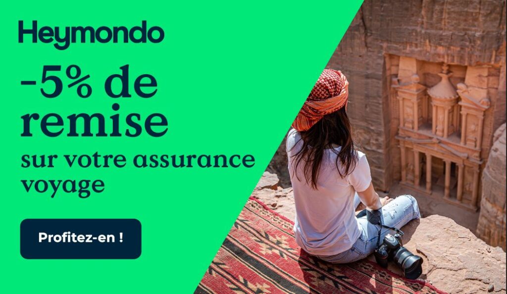 Banniere Heymondo remise assurance voyage