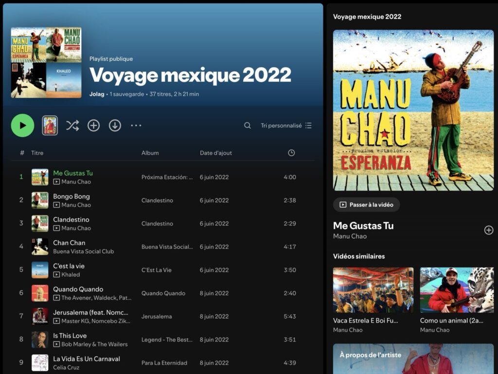 La playlist Spotify d'un voyage au Mexique