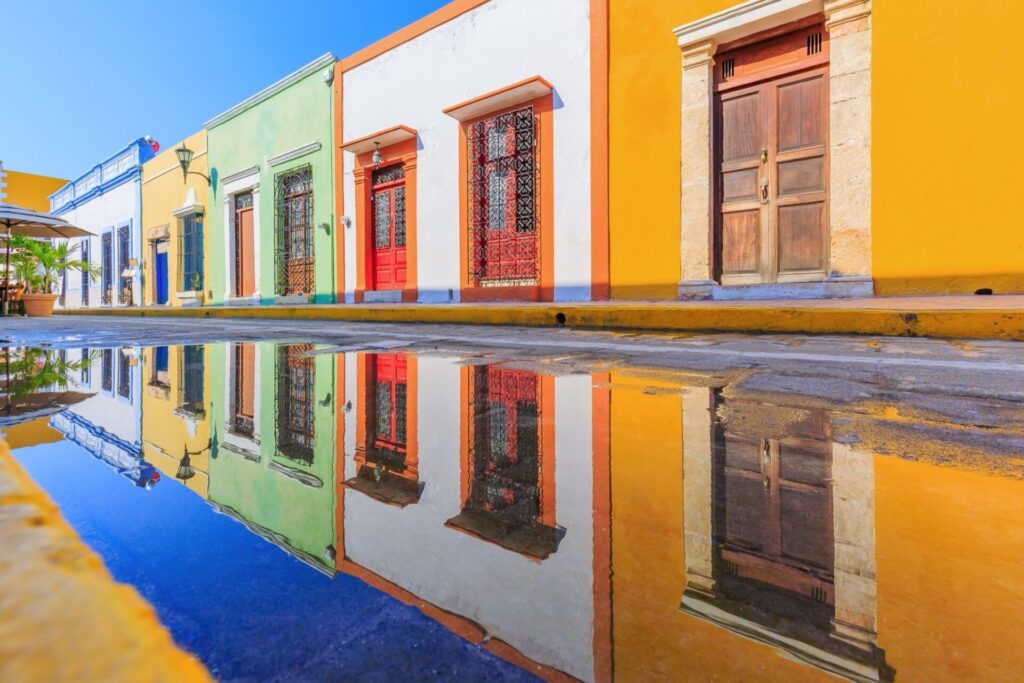 Rue de la vieille ville de Campeche au Mexique (Yucatan)