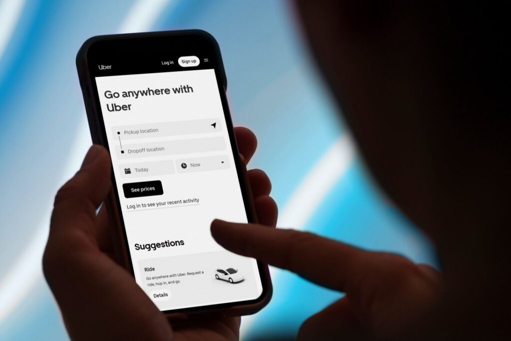 Commande d'un VTC sur Uber